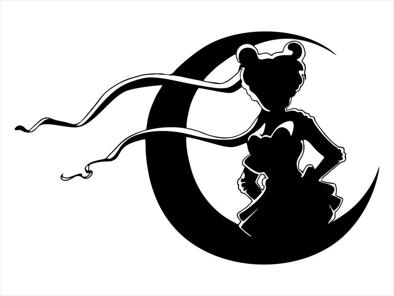 Download GIRLS MOON SVG clipart bundle vector Silhouette cricut t ...
