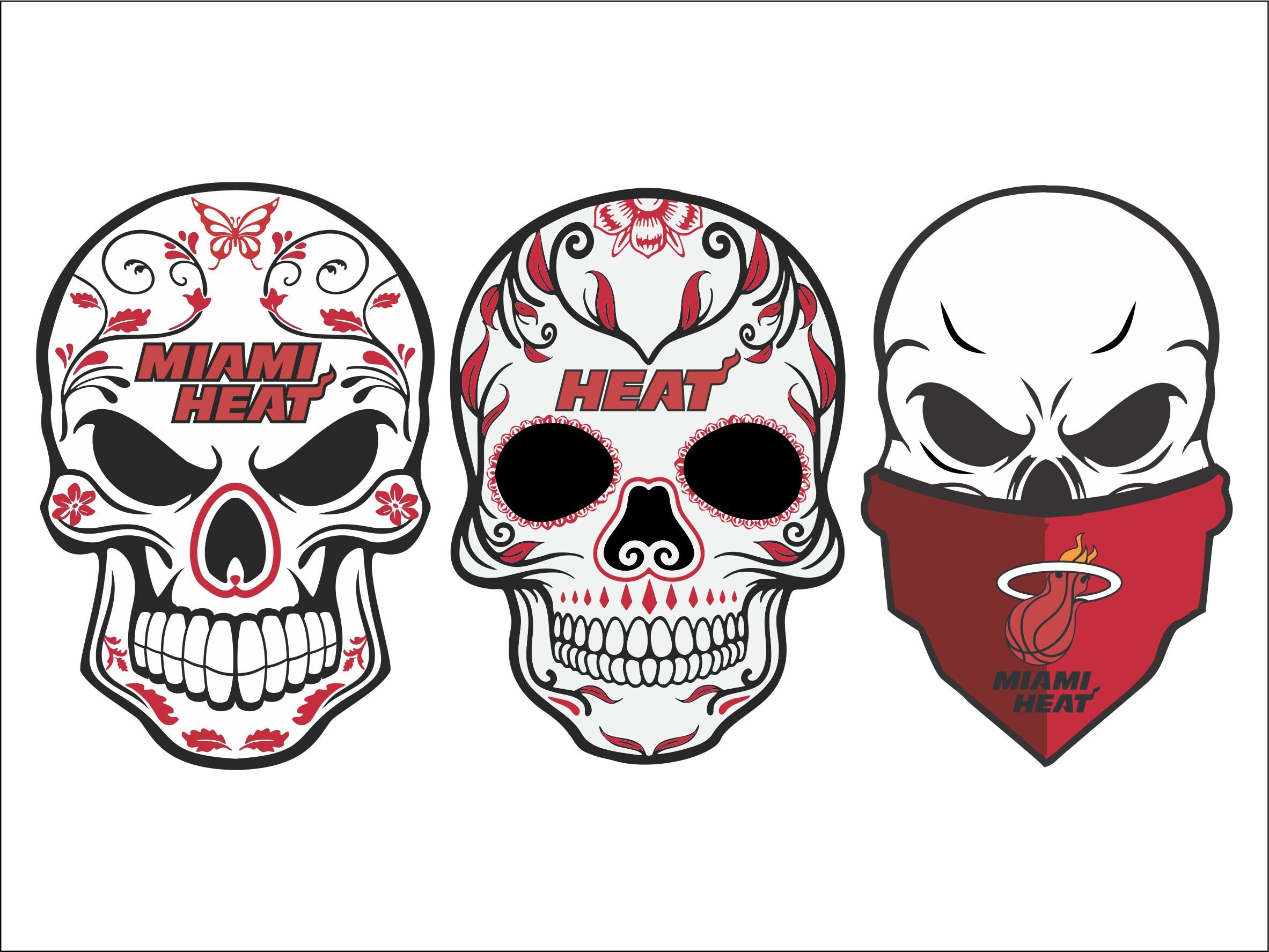 Download MIAMI HEAT SVG nba basketball bundle clipart stencil decals | Etsy