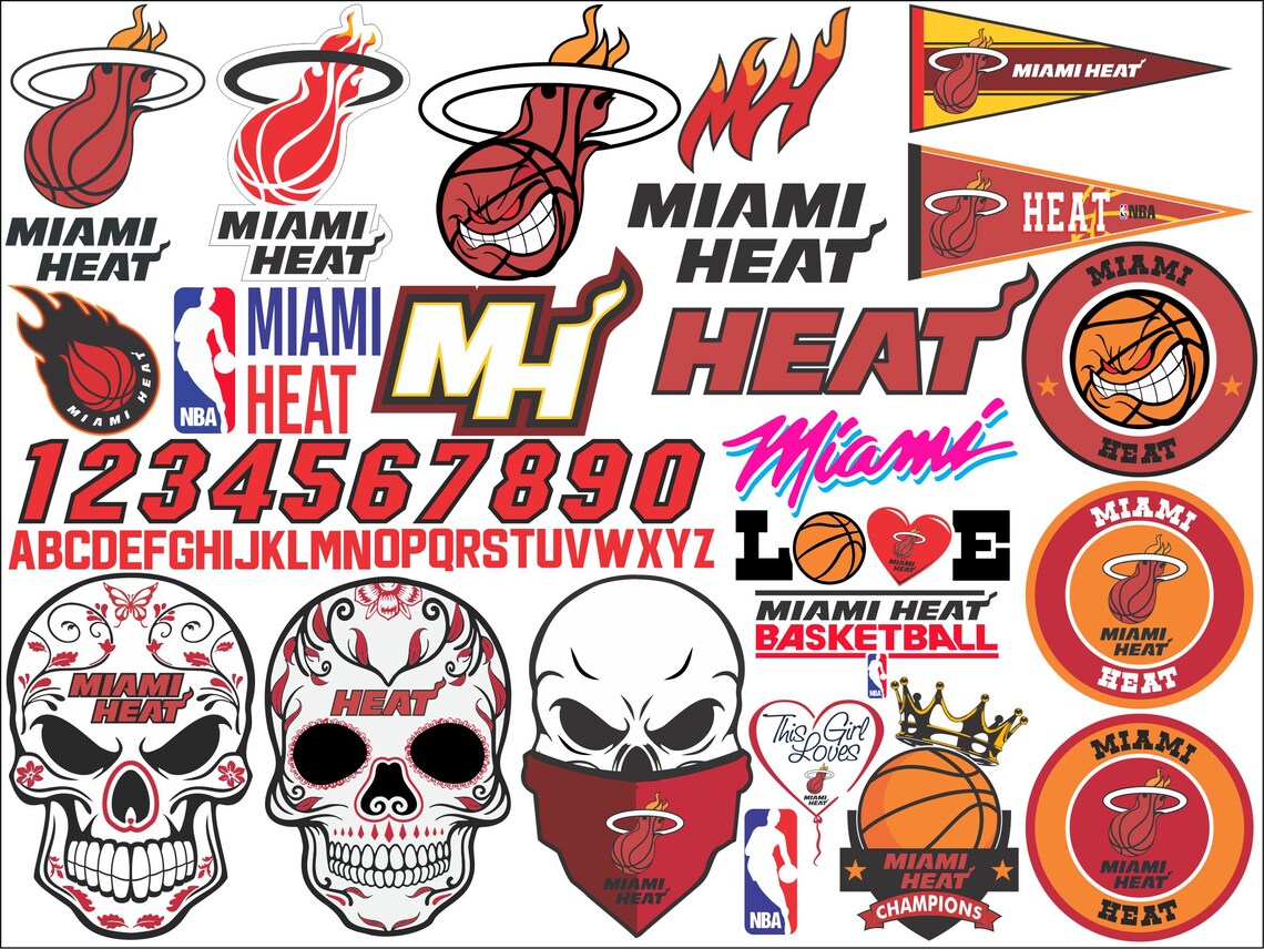 Download MIAMI HEAT SVG nba basketball bundle clipart stencil ...