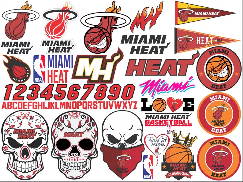 Download MIAMI HEAT SVG nba basketball bundle clipart stencil ...
