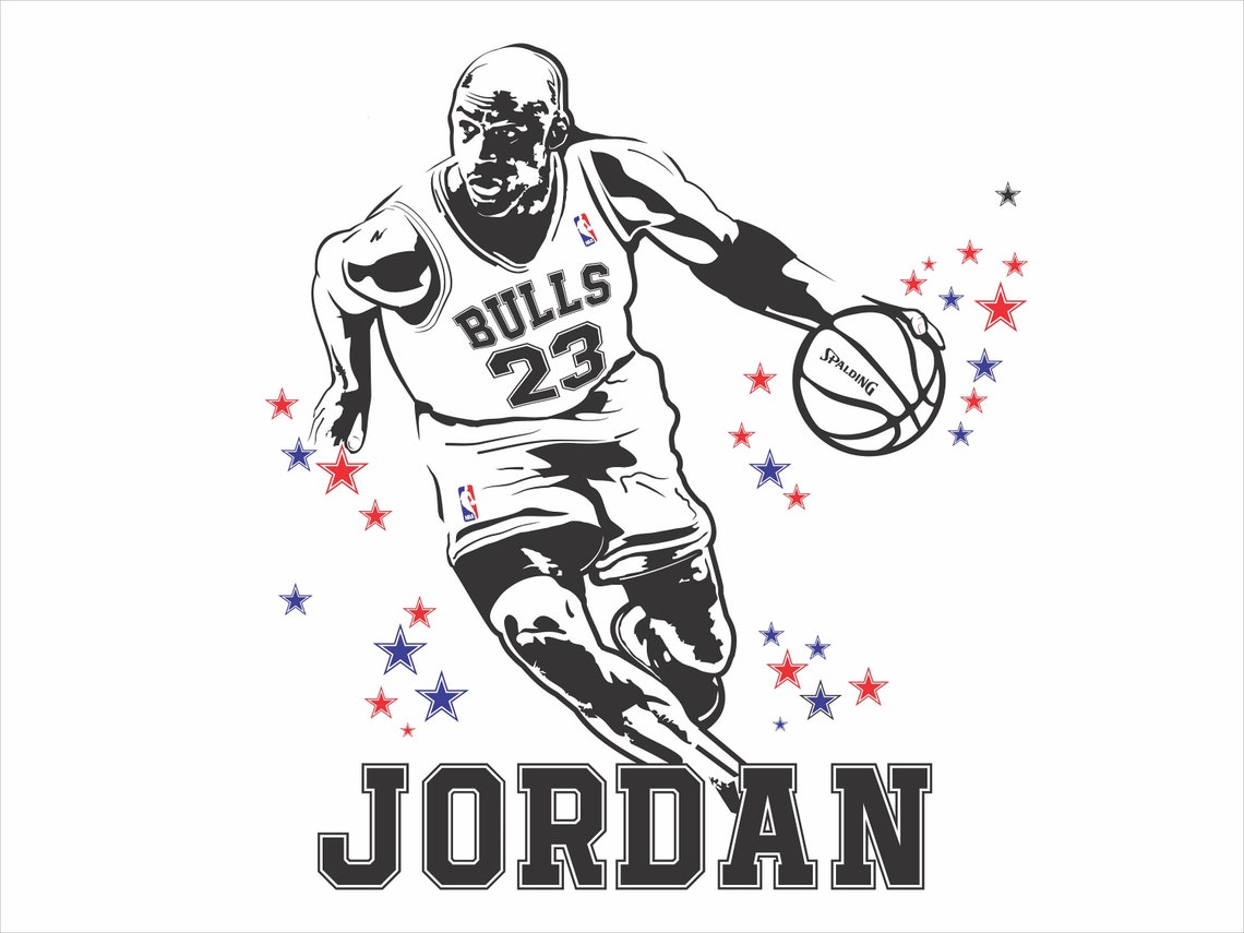 Michael Jordan Logo Outline SVG