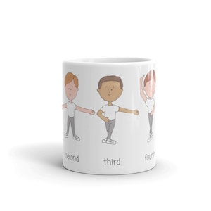 Ballet Mug, Boys Ballet Mug, Ballet Positions Mug, Ballet Gift, Dance Teacher Gift Idea