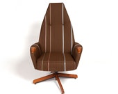 Vintage Adrian Pearsall High Back Swivel Lounge Chair Ottoman