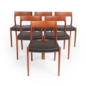 Vintage Niels Otto Møller Model 77 Dining Chairs in Solid Teak