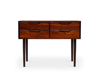 1960s Vintage Danish Mid-Century Rosewood 4-Drawer Nightstand / Accent Table