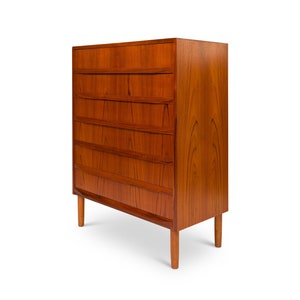 Vintage 1960s Danish Mid-Century Teak Tallboy Dresser image 2