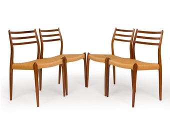 Set of 8 Rosewood Danish Mid-Century Modern Dining Chairs – Møller Models 78 & 62