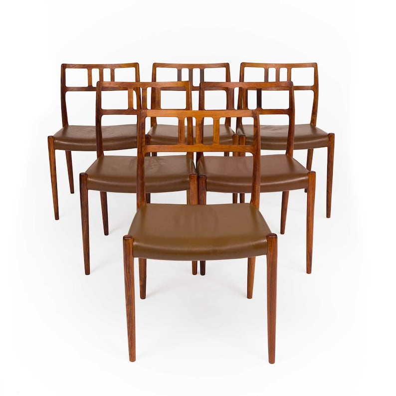 Vintage Danish Mid-Century Niels Otto Møller no. 79 Teak Dining Chairs Set of 6 image 2