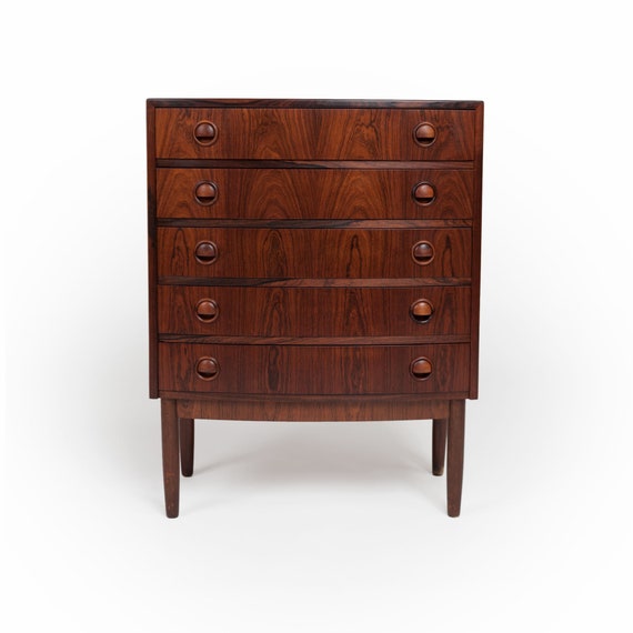 Vintage Rosewood Chest Of Drawers Dresser Entry Table By Etsy