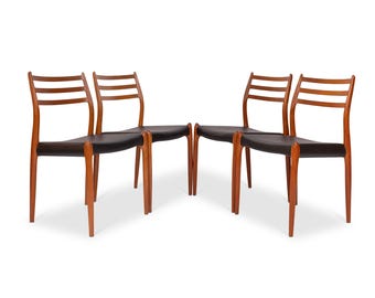 Vintage Niels Otto Møller 78 Dining Chairs in Solid Teak Set of 4