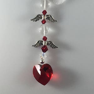 Suncatcher Love Token Rearview Mirror Decoration Clear Quartz Heart String