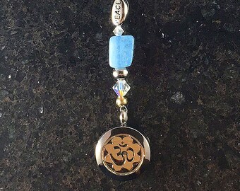 PEACE Om Aquamarine Gemstone Mini Heart String Aromatherapy Diffuser