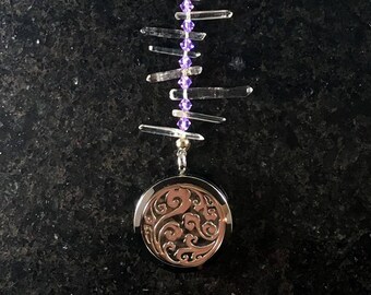 Quartz Crystals Gemstone Heart String Aromatherapy Diffuser