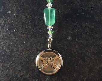 Butterfly Fluorite Gemstone Heart String Aromatherapy Diffuser