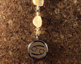 CANCER Moonstone Gemstone Zodiac Heart String Aromatherapy Diffuser