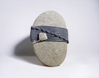 Piedra de meditación Zen envuelta a mano, Piedra de serenidad, Piedra de centrado, Pisapapeles único