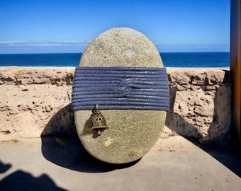 Piedra de meditación Zen envuelta a mano, Piedra de serenidad, Piedra de centrado, Pisapapeles único