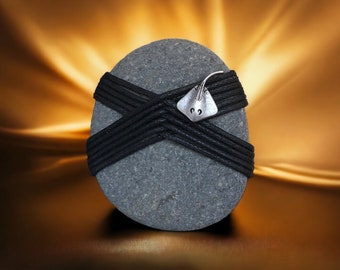 Piedra de meditación Zen envuelta a mano, Piedra de serenidad, Piedra de centrado, Pisapapeles único