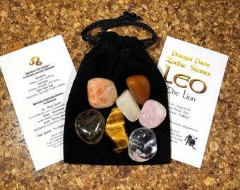Conjunto de piedras del zodiaco leo