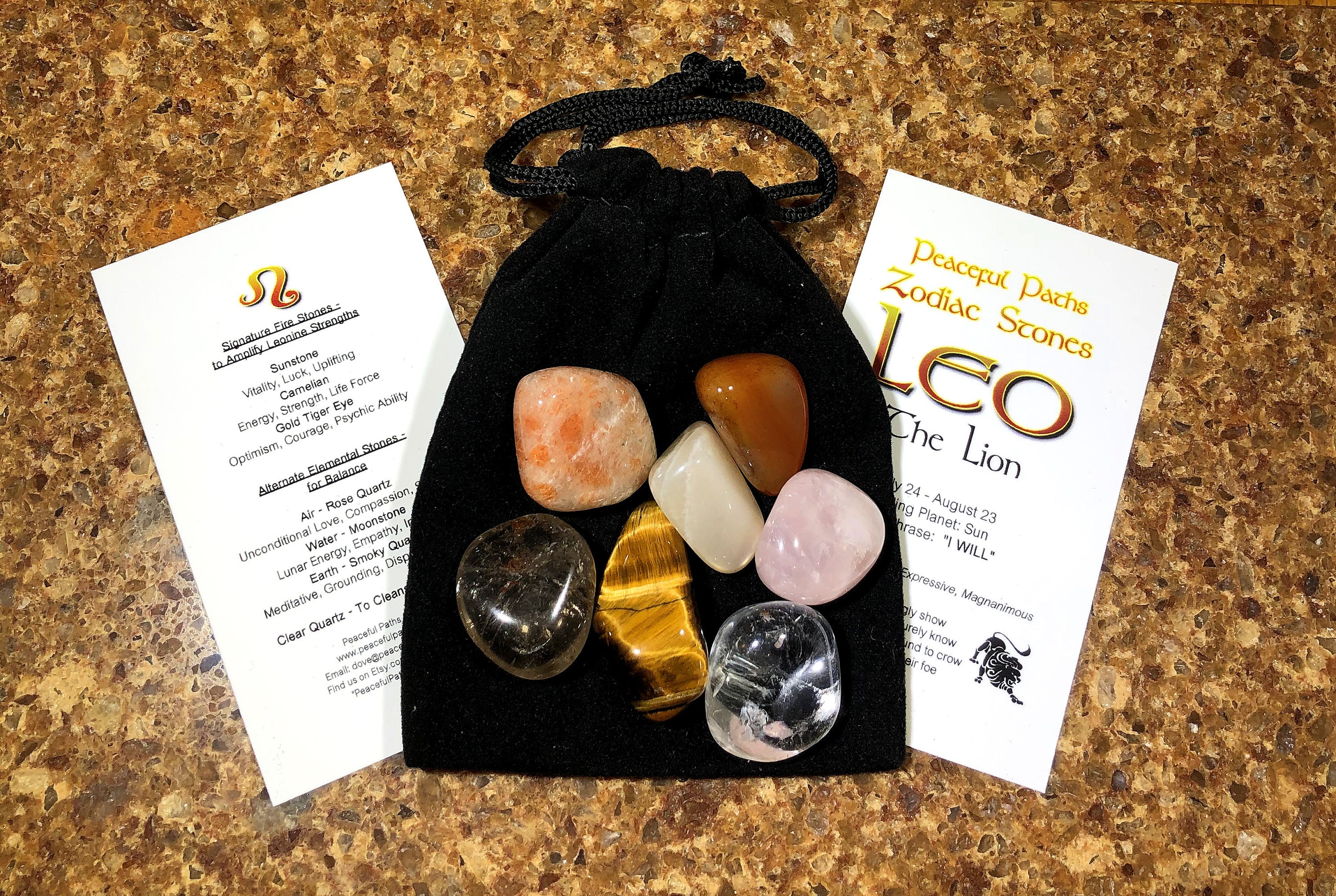 Leo Zodiac Stones Set - Etsy