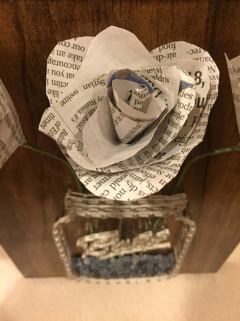 Mason Jar Newspaper Flower String Art image 4