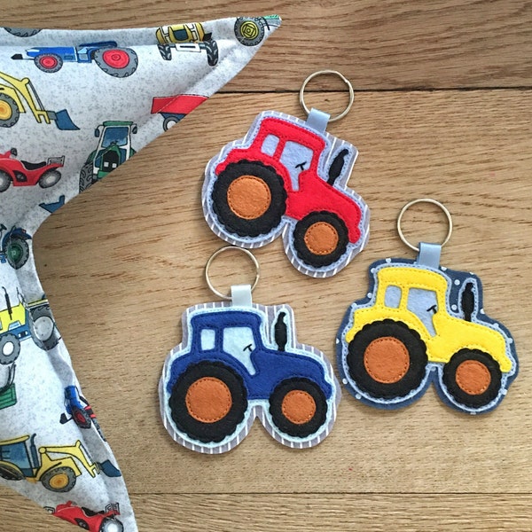 Tractor Keyring, Children's Bag Tag, Farm Tag, Colourful Accessories, Back to School Gifts, First Day Gifts