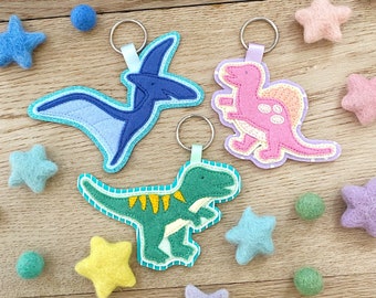 Dinosaur Keyring, Children's Bag Tag, T-Rex Tag, Colourful Accessories, Back to School Gifts, First Day Gifts