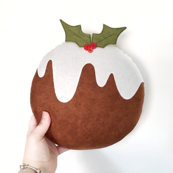 Coussin de pudding de Noël, Oreiller de Noël fantaisie, Cadeau de Noël, Décoration de pudding de Noël, Coussins de Noël, Décorations Chrstmas