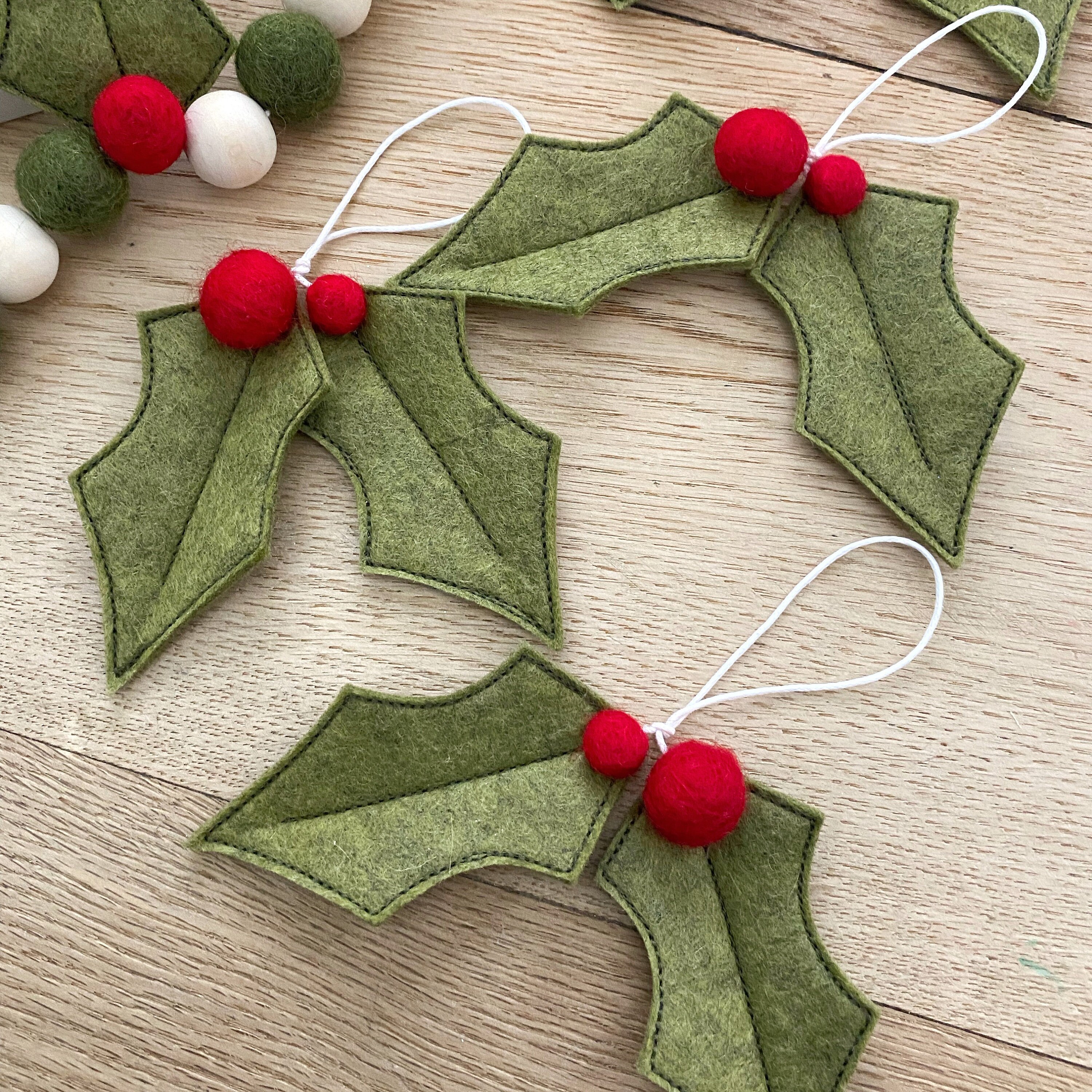 Holly christmas ornaments Clearance