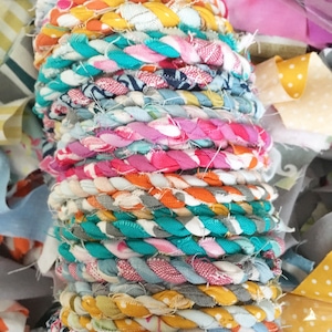 Gift Wrap Twine - Homemade Handmade String Ribbon - Repurposed Recycled Fabric - Birthday Christmas Wedding Gift Present Wrap