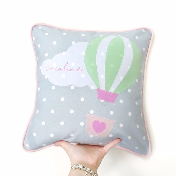 Handmade Personnalisé Coussin pour bébé fille-date de naissance//poids-à rayures rose