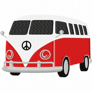 Programme de broderie machine, motif à broder, COMBI VINTAGE, camping-car hippie, BOHEME, années 60, sixties, fichier à télécharger