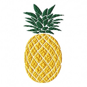 Machine embroidery program, PINEAPPLE embroidery design, exotic jungle, embroidered fruit, file to download
