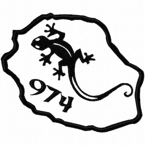 Machineborduurprogramma, borduurontwerp, Réunion, 974, gekko, downloadbaar bestand