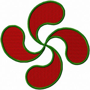 Stickprogramm, Stickmuster, Baskisches Kreuz, herunterladbare Datei, 2 Größen, 7 cm, 10 cm