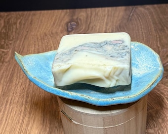 Porte-savon - Feuille de catalpa - Poterie en grès