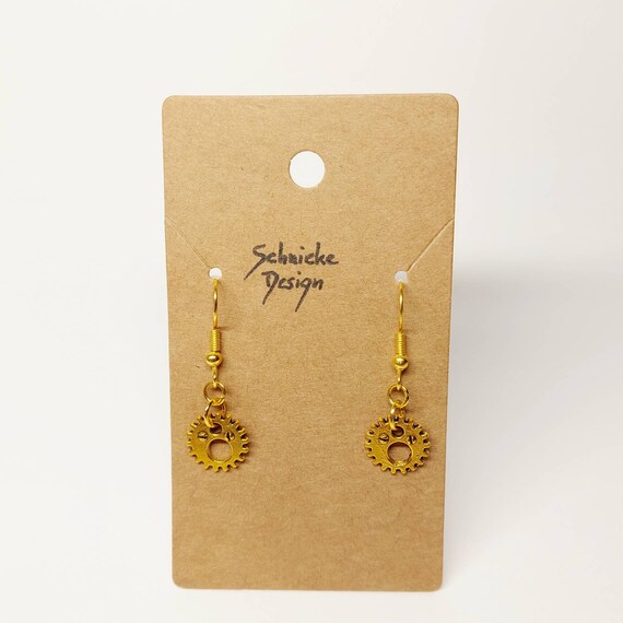 Earrings / earrings with small gears in gold