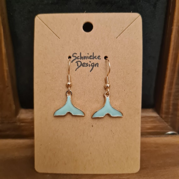 Enamel mermaid fin earrings