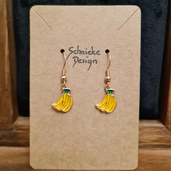"Bananas" earrings made of enamel