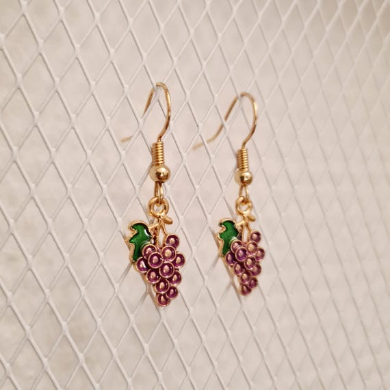 Enamel "Grapes" earrings