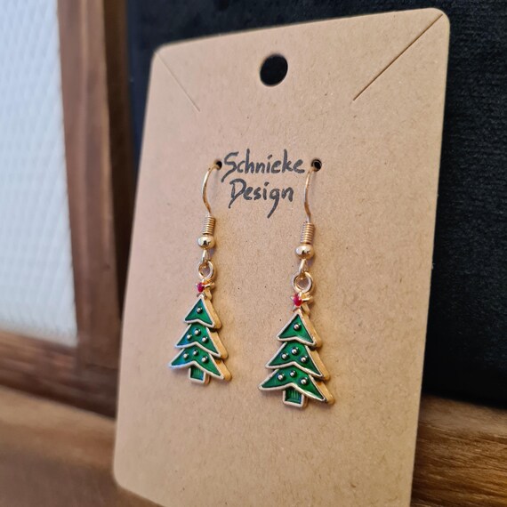 "Christmastree" earrings made of enamel