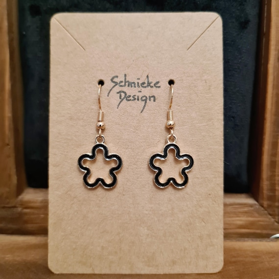 Enamel flower earrings
