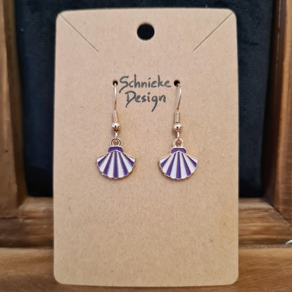 Earrings "fan" made of enamel