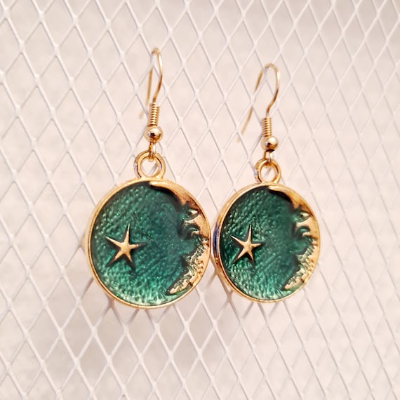 "Deep Space" enamel earrings