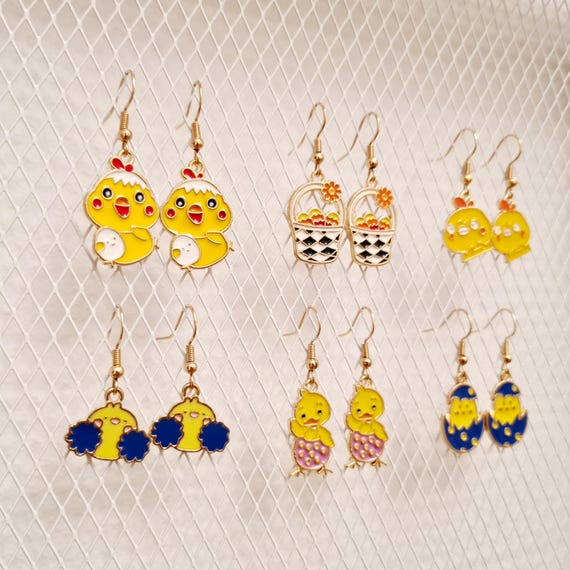 Enamel earrings "Funny Chicks"