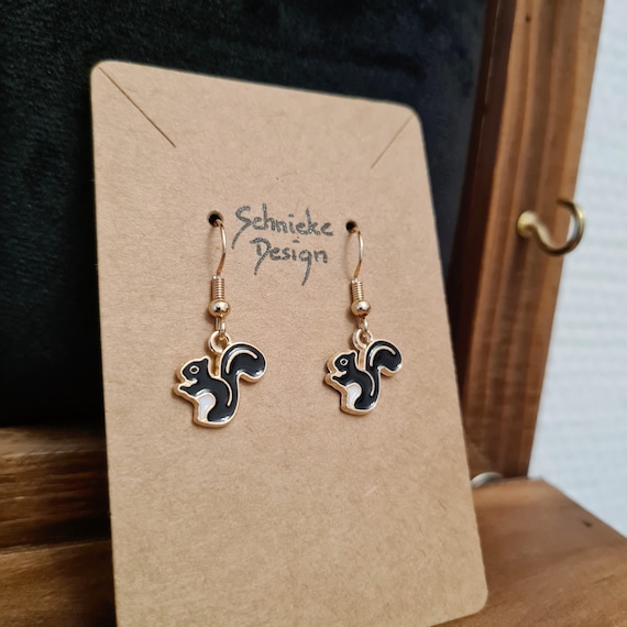 "Squirrel" earrings made of enamel