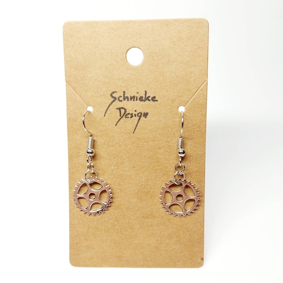 Earrings with small gears in silver