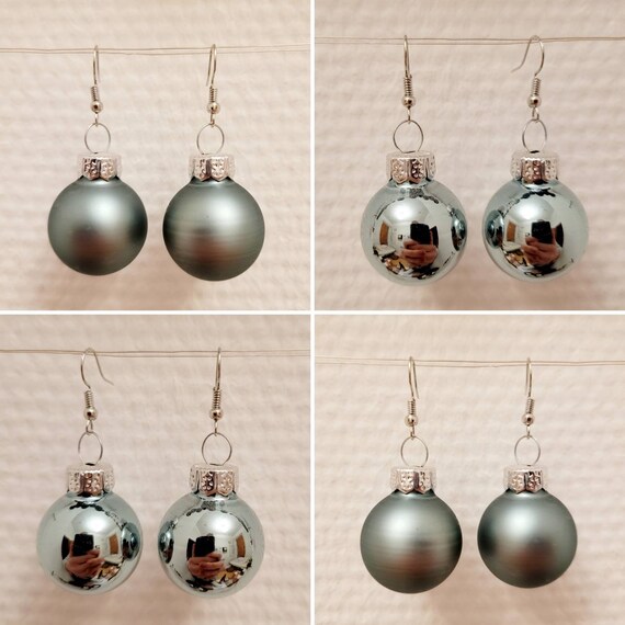 Earrings Christmas with mint green balls