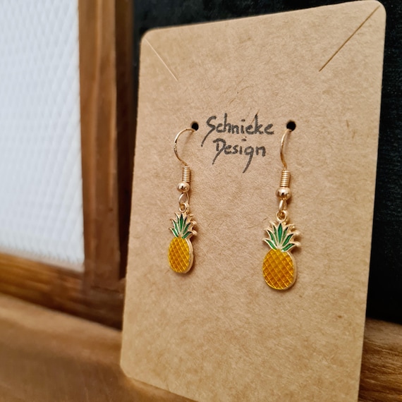 "Pineapple" earrings made of enamel