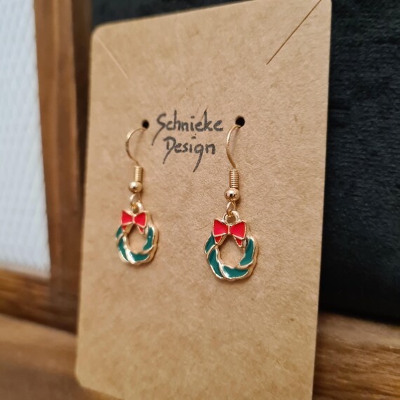 Earrings with a small Advent wreath for Christmas